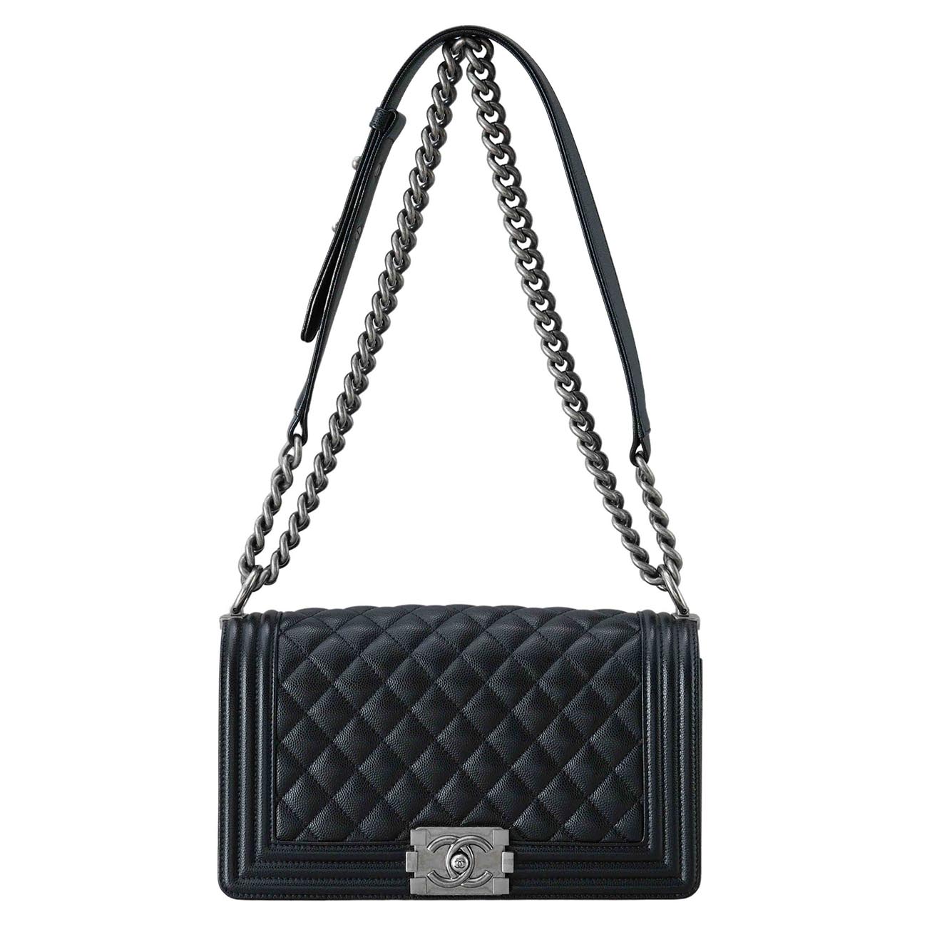 CHANEL(USED)샤넬 캐비어 보이샤넬 미듐 플랩백
